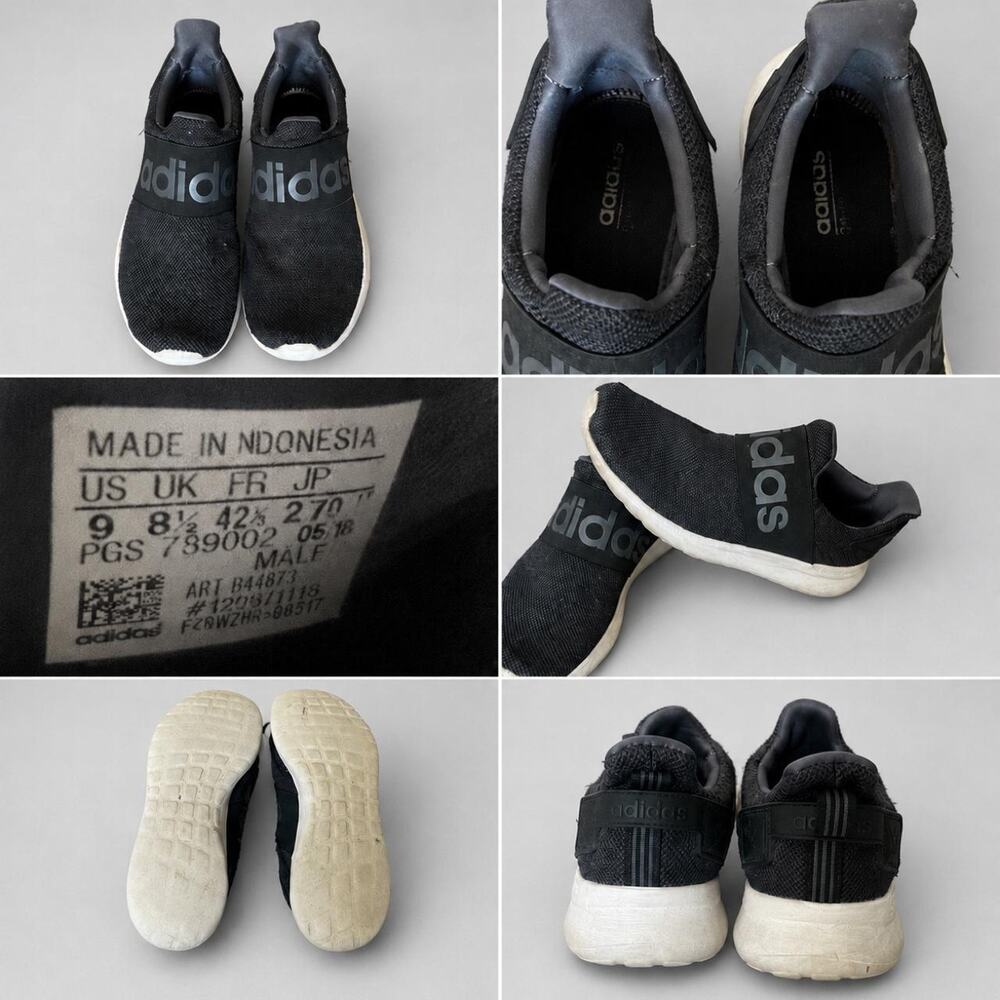 Adidas black slip on sneakers men’s US size 9